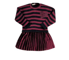 EMC Girl Knitted Top & Pleated Velvet Dress 4620