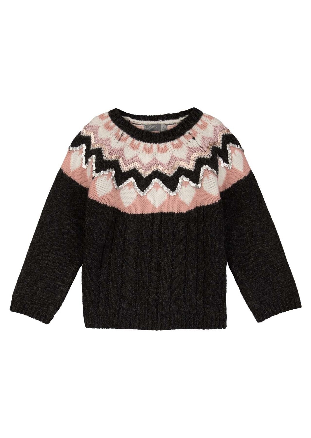 Losan Girls Sweater Topped W/ Jacquard 126-5001