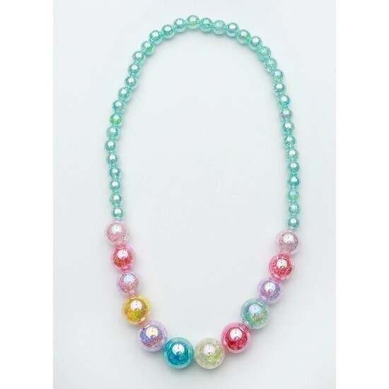 Sparkle Sisters Beaded Watercolor Necklace Blue*