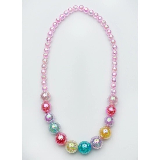 Sparkle Sisters Beaded Watercolor Necklace Pink*