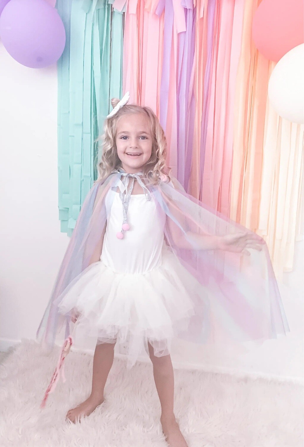 Sweet Wink Rainbow Cape- Kids Dress Up Cape- Costume Cape