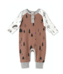 Tesa Babe Boys Forest Critters L/S Henley Romper