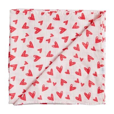  Mud Pie Valentine Heart Swaddle Blanket*