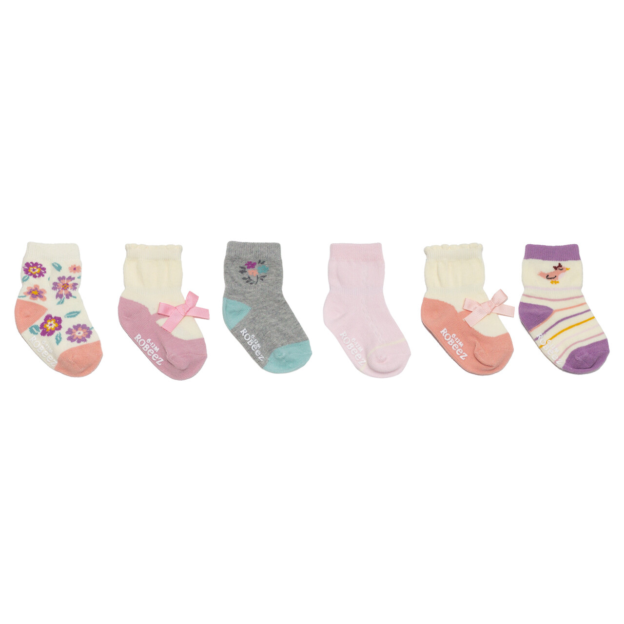 Robeez Baby Girl Winter Garden Socks 6-Pk 9015