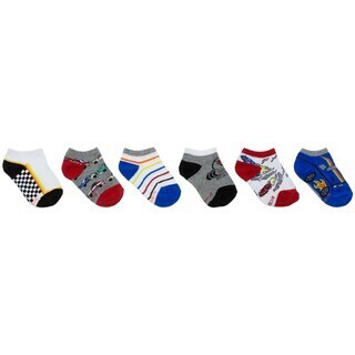 Robeez 6-Pk No Show Socks Cars-Shoe Size 10-13*