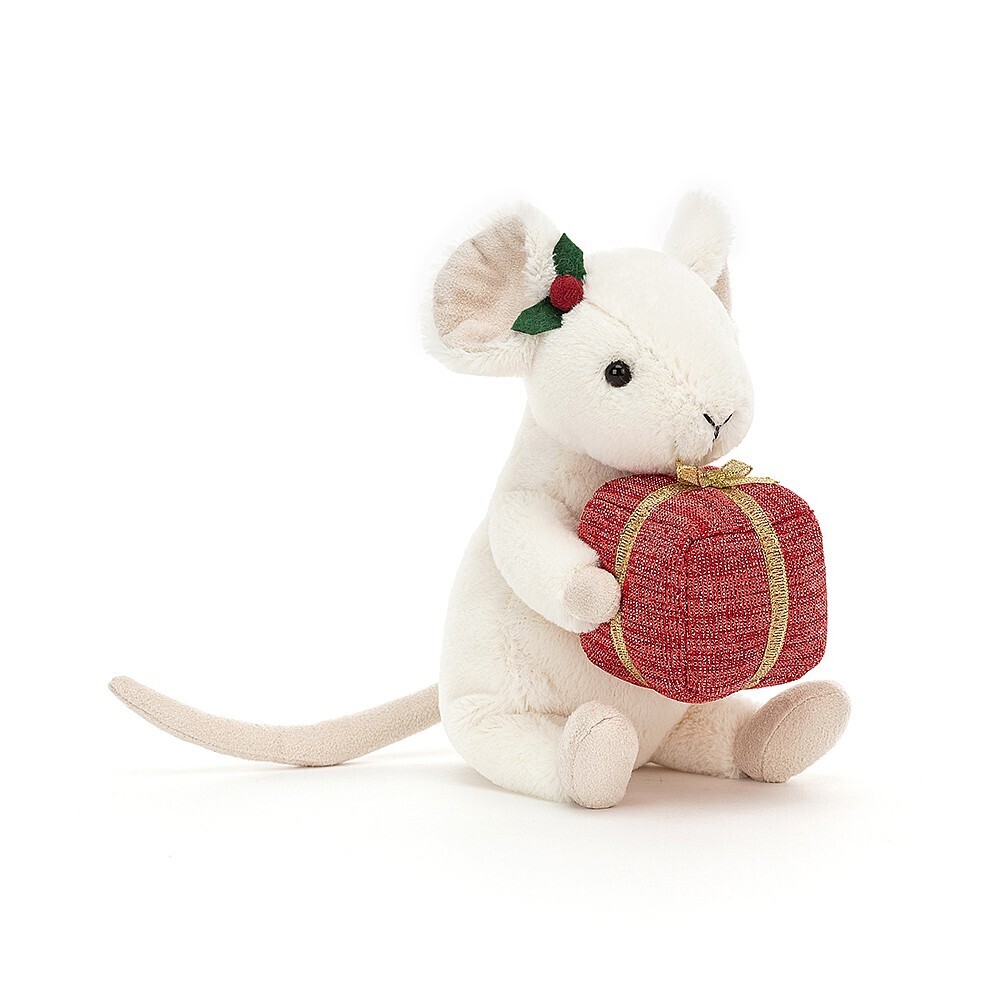 Jellycat Merry Mouse Present 7"