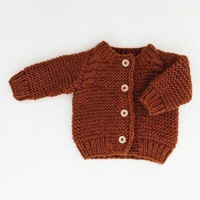 Huggalugs Chili Garter Stich Cardigan Sweater 