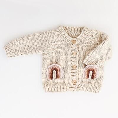 Huggalugs Rainbow Cardigan Sweater W/Pockets