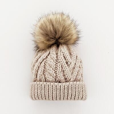 Huggalugs Pop Oatmeal Cable Hat*