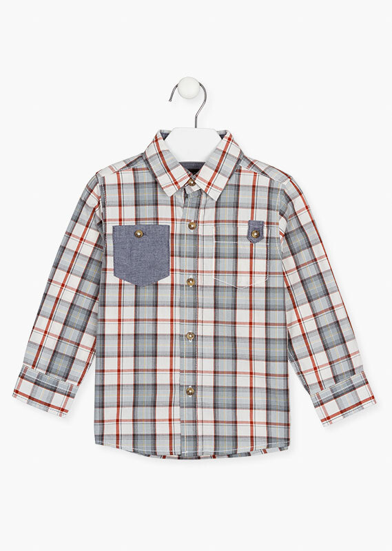 Losan Boys L/S Rust Check Shirt 125-3003