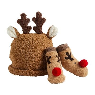 Mud Pie Reindeer Hat and Sock Set