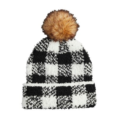 Mud Pie Black Buffalo Check Hat*