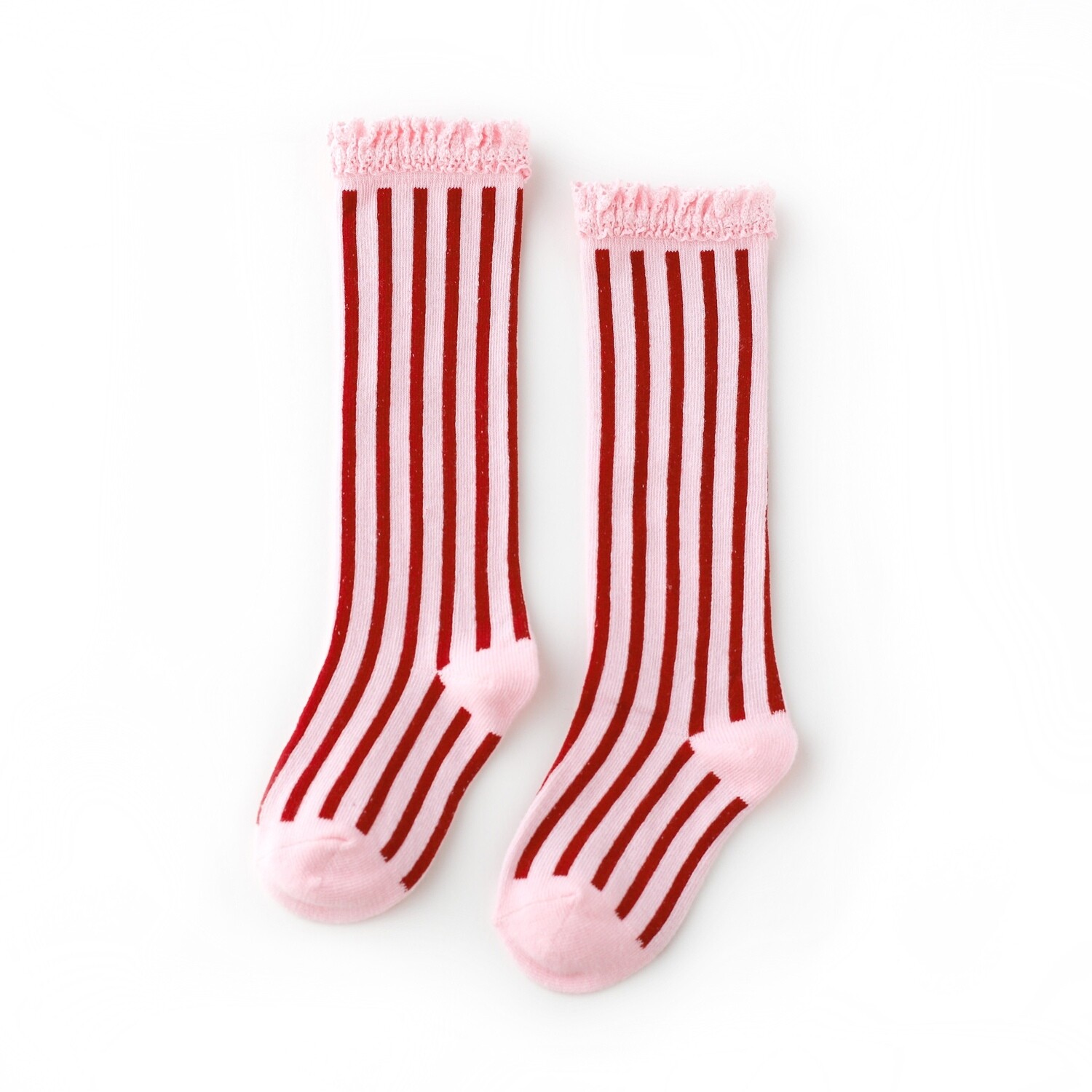 Little Stocking Candy Stripe Lace Top Knee Highs