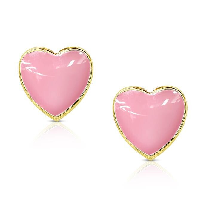 Lily Nily Heart Stud Earrings Pink- 151E