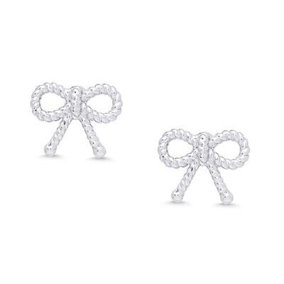Lily Nily Bow Twist Stud Earrings in Sterling Silver