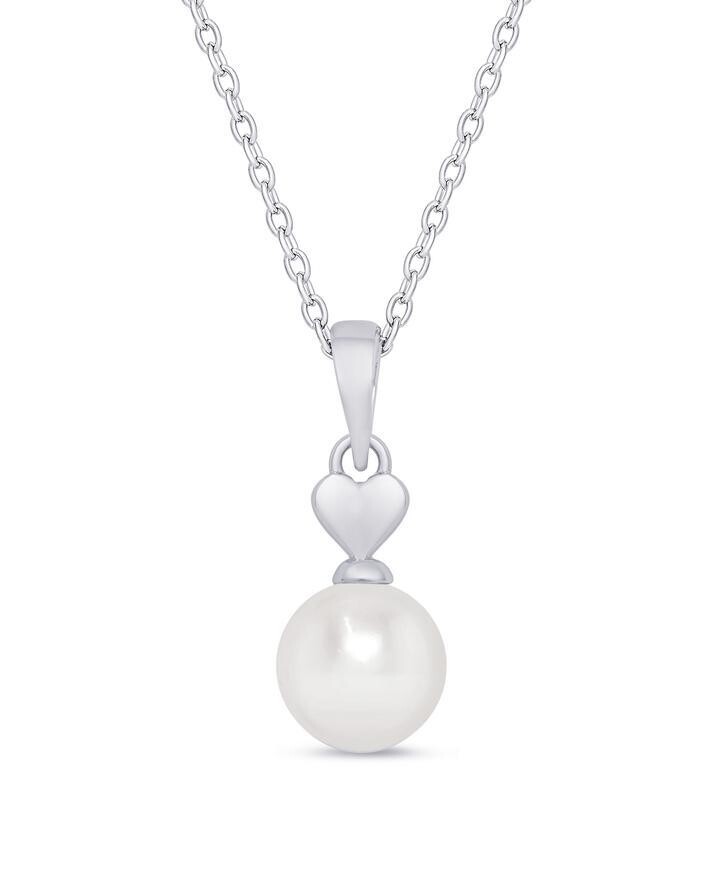 Lily Nily Heart & Freshwater Pearl Pendant in Sterling Silver