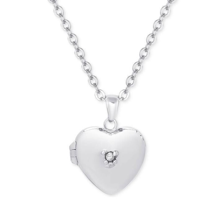 Lily Nily Heart Locket with CZ in Sterling Silver