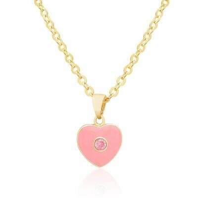 Lily Nily Heart with Crystal Necklace*