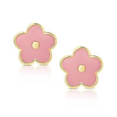 Lily Nily Flower Stud Earrings Pink 