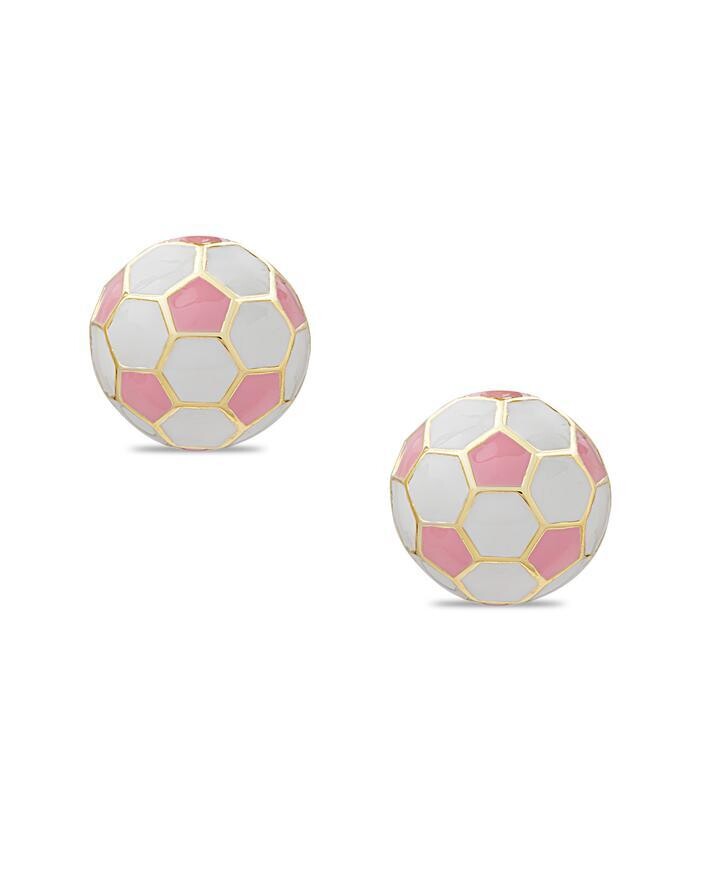 Lily Nily 3D Soccer Ball Stud Earrings - Pink