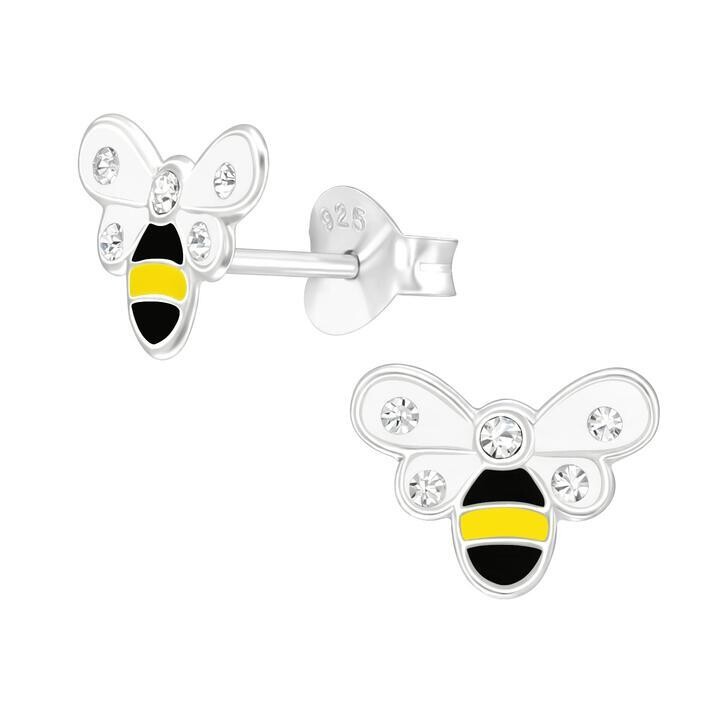 Lily Nily Bumble Bee Crystal Stud Earrings in Sterling Silver