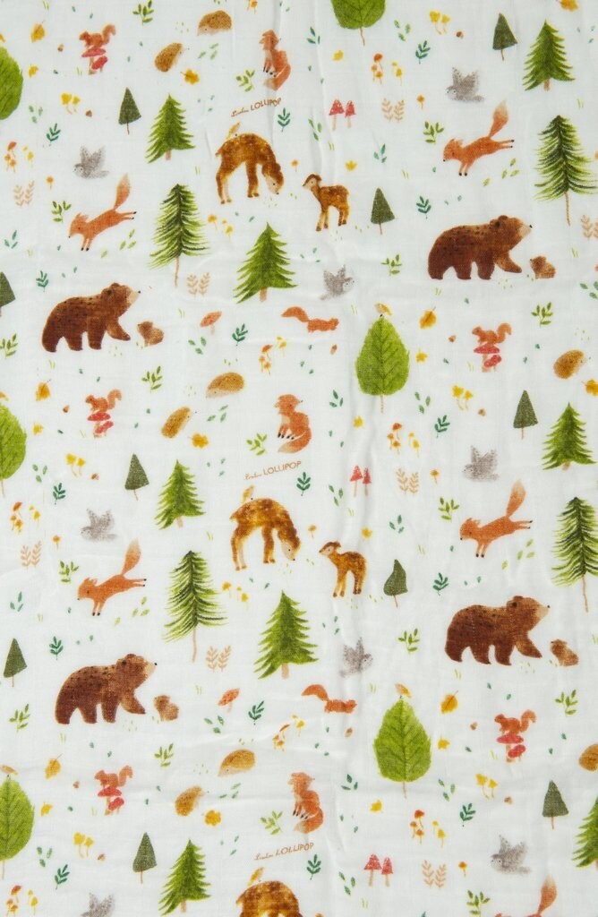 Loulou Lollipop Muslin Swaddle- Forest Friends