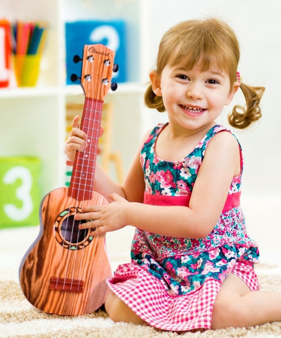 Fun Little Toys 21 Inch Toy Guitar Ukulele for Kids 