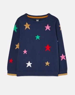 Joules Girls Miranda Star Blue Sweater 11