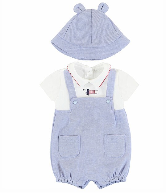 Mayoral Baby Boy Blue Knit Short Set w/Hat 1635