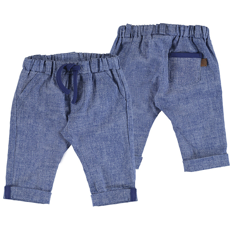 Mayoral Baby Boy Paris Blue Linen Long Pants 1501