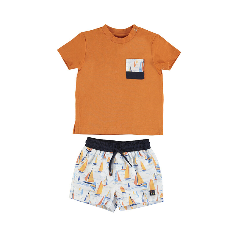 Mayoral Baby Boy Swimsuit T-Shirt Set (Clay 1659