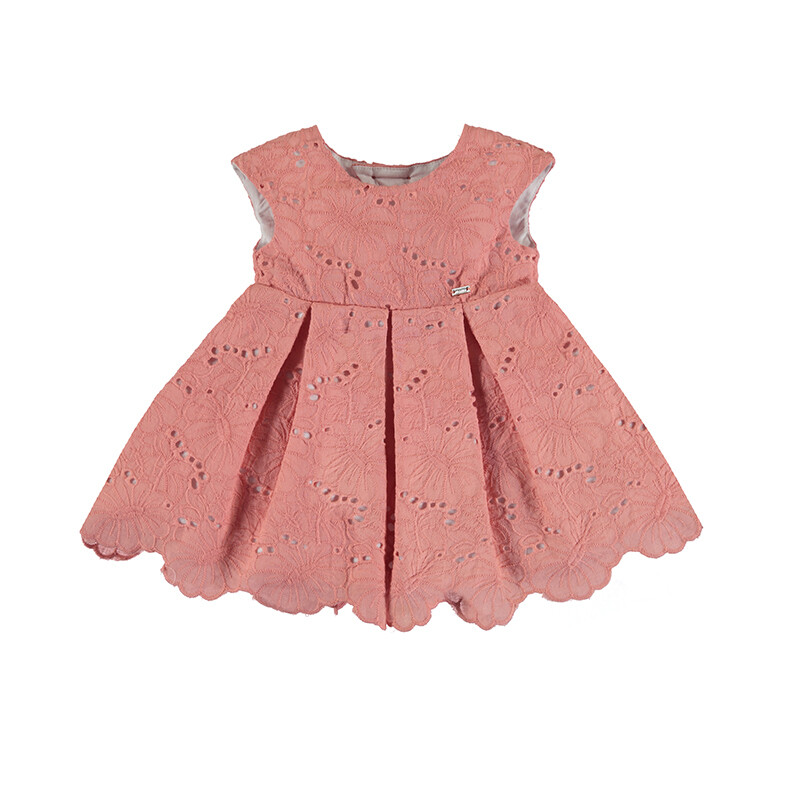 Mayoral Baby Girl Embroided Dress Coral 1918
