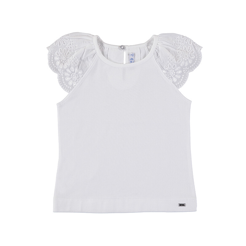 Mayoral Girls White Embroided Tank Top 3052