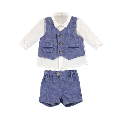 Mayoral Baby Boy Paris Blue Pant/Vest Set 1214
