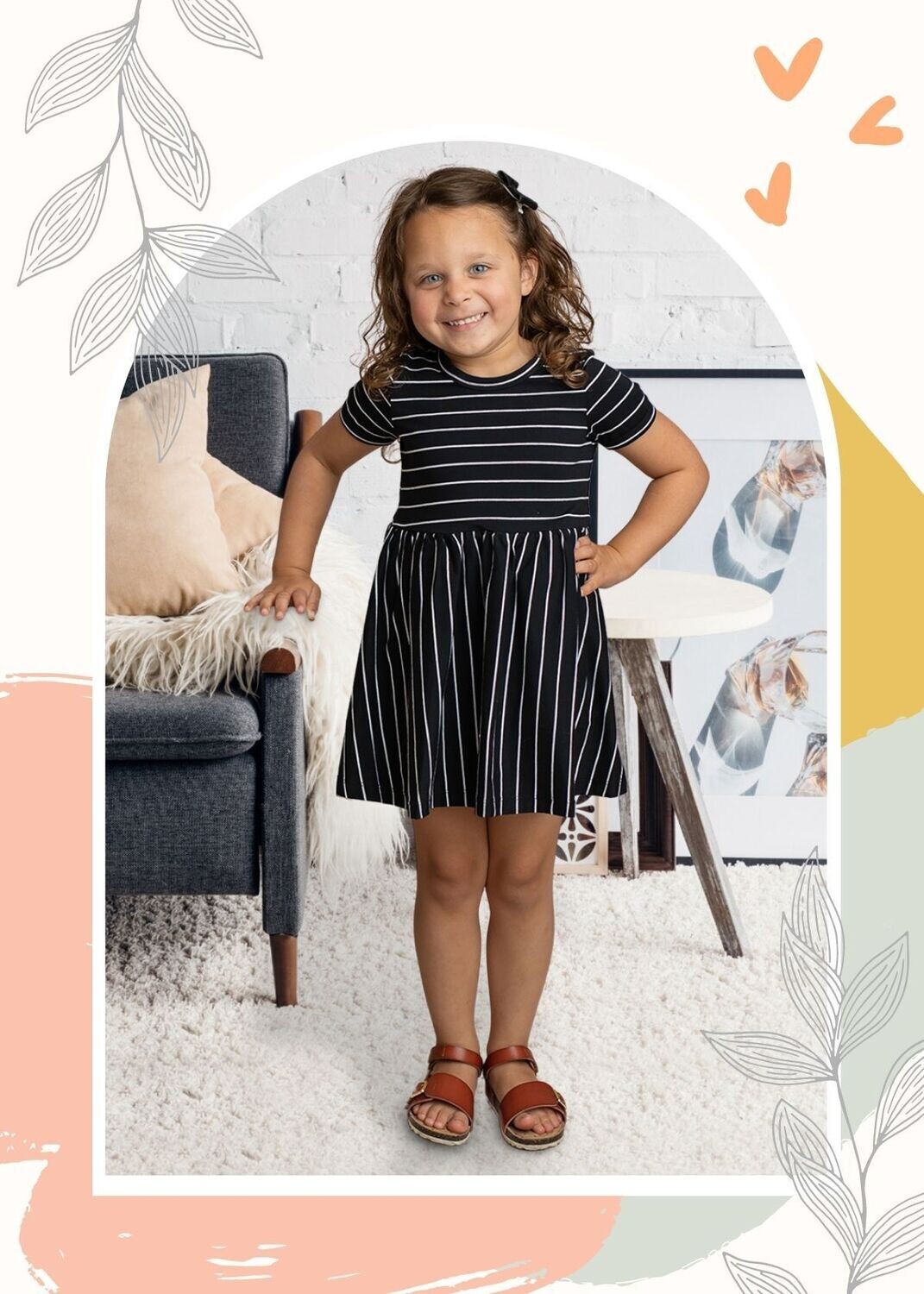Mabel &amp; Honey Girl Luna Black Knit Dress 5441*