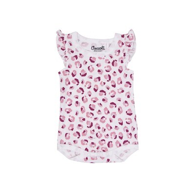 Coccoli Baby Girl Raspberry Leopard Romper 263