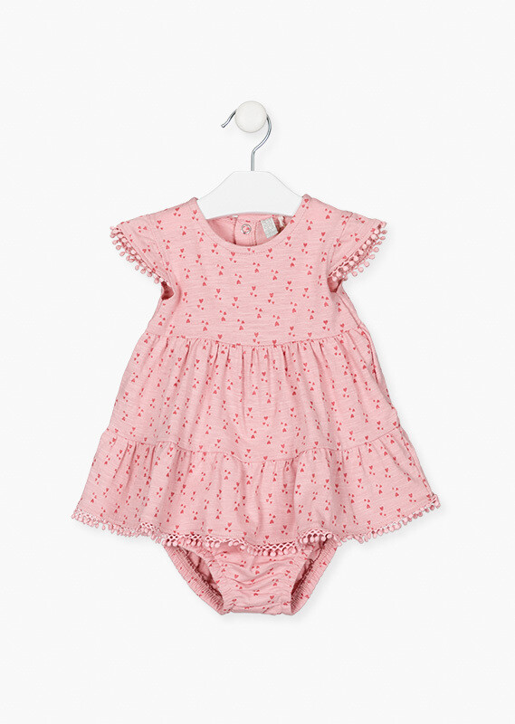 Losan Baby Girl Heart Dress & Bloomer Pink 7019