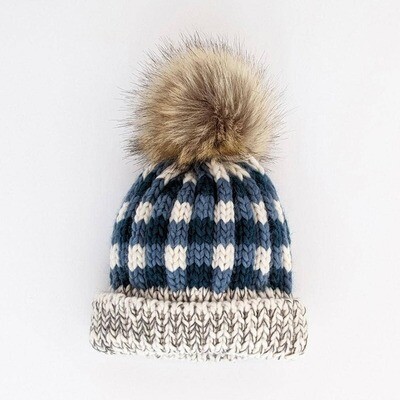 Huggalugs Buffalo Check Hat- Atlantic