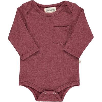 Me &amp; Henry Baby Boy Tellico Burgundy LS Body 00B*