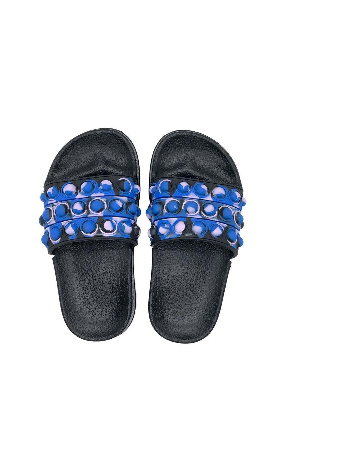 In and Out Slides -Navy  Blue/Mint