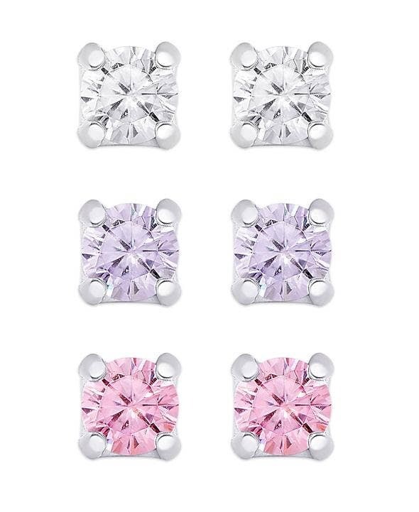 Lily Nily CZ Studs Set In Sterling Silver 