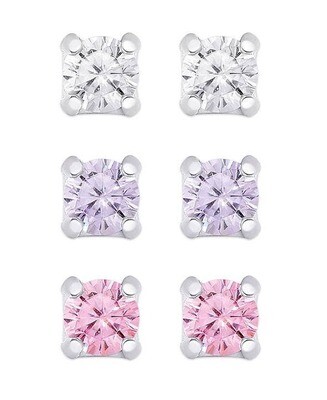 Lily Nily CZ Studs Set In Sterling Silver 