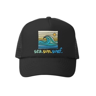 Grom Squad Hat Sea.Sun.Surf - Black