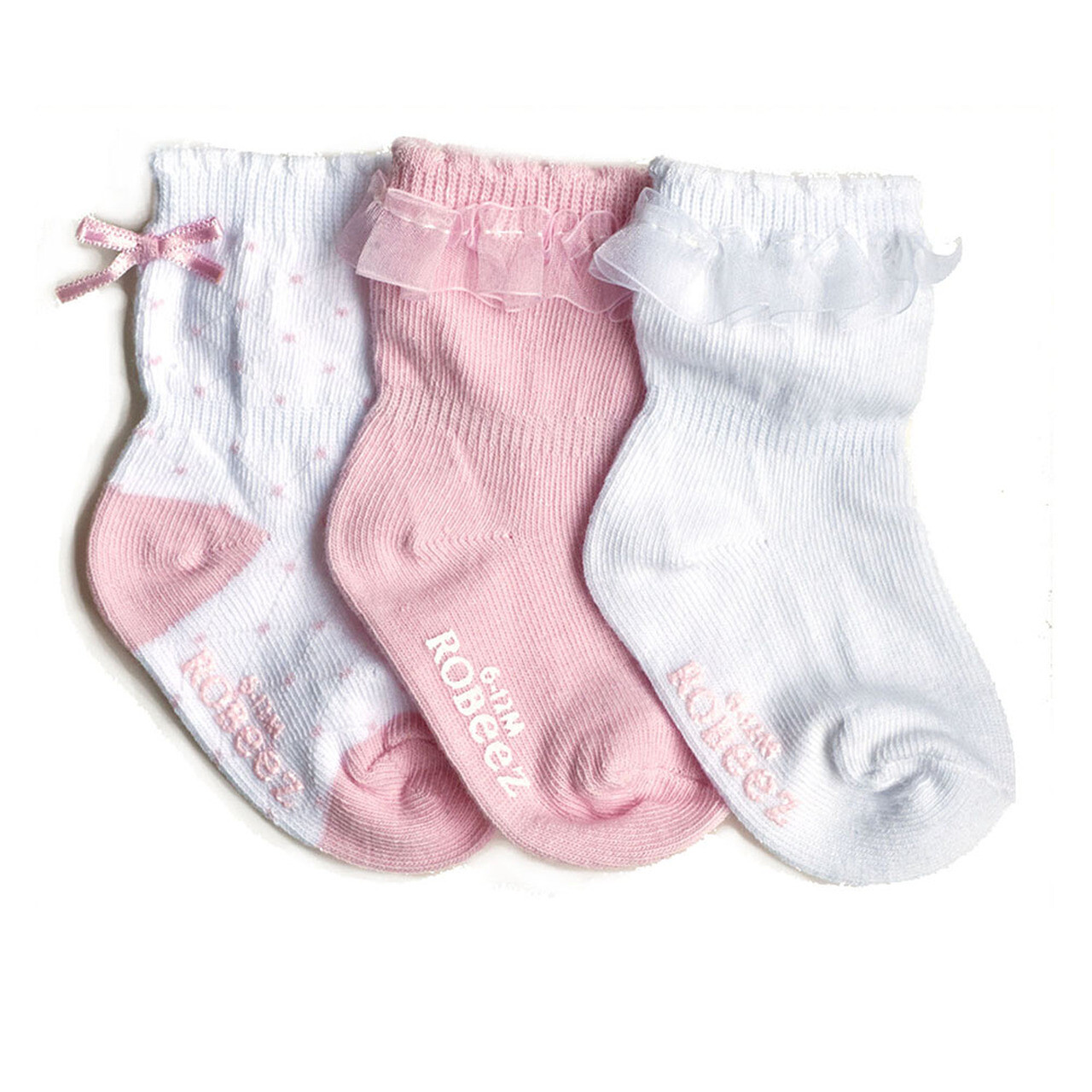 Robeez Baby Girl Socks 3-Pack Pink 4653370