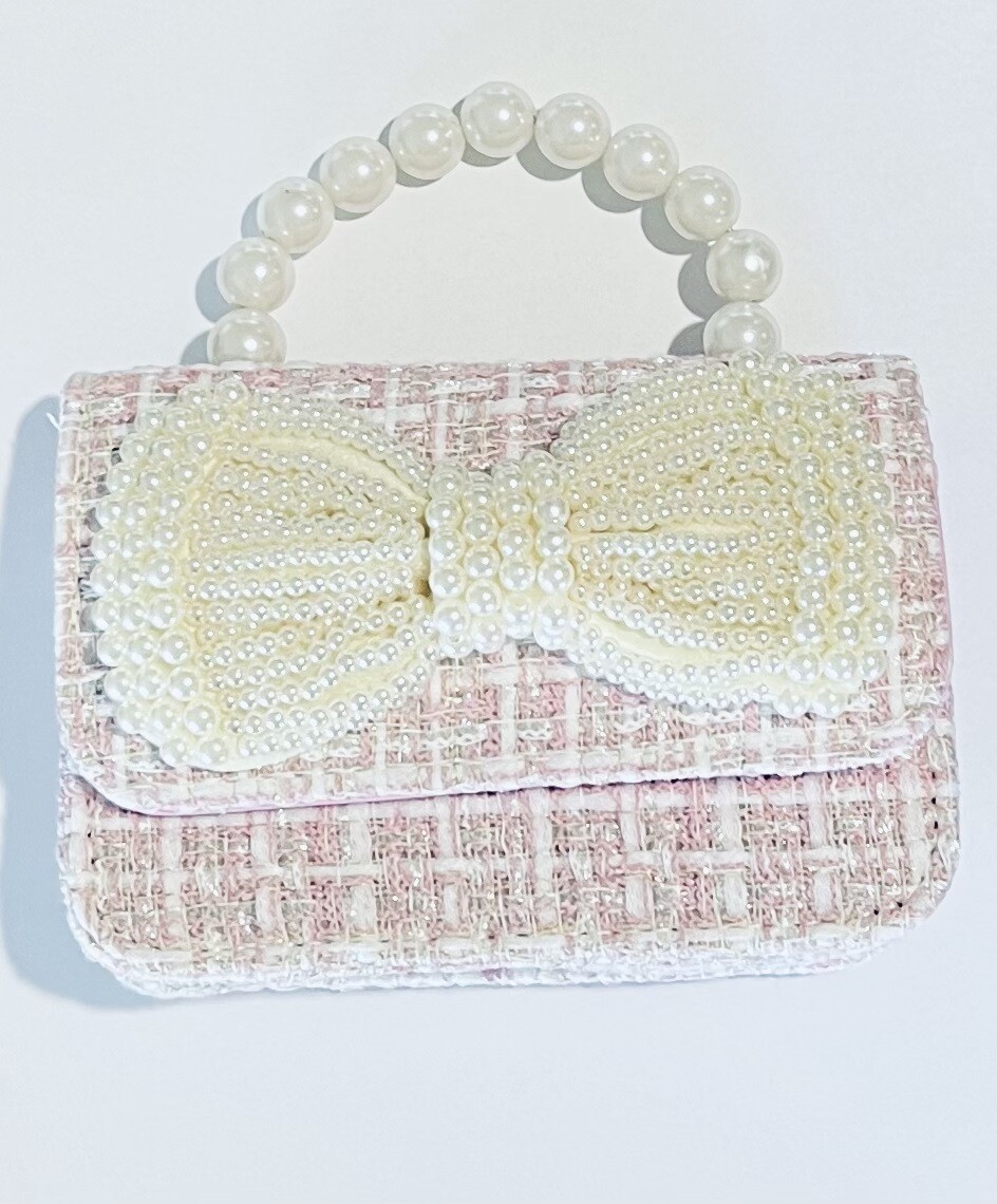 Sparkle Sisters Pearl Bow Bag Pink