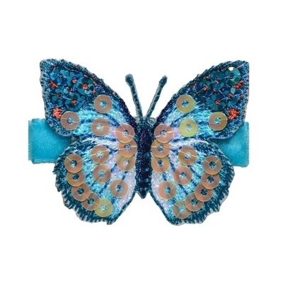 No Slippy Hair Clippy Blake Turquoise Butterfly Clip