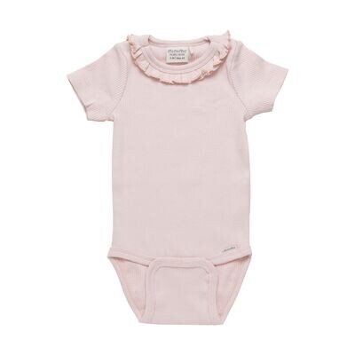 Minymo Baby Girl S/S Rib Body  Pink 111802