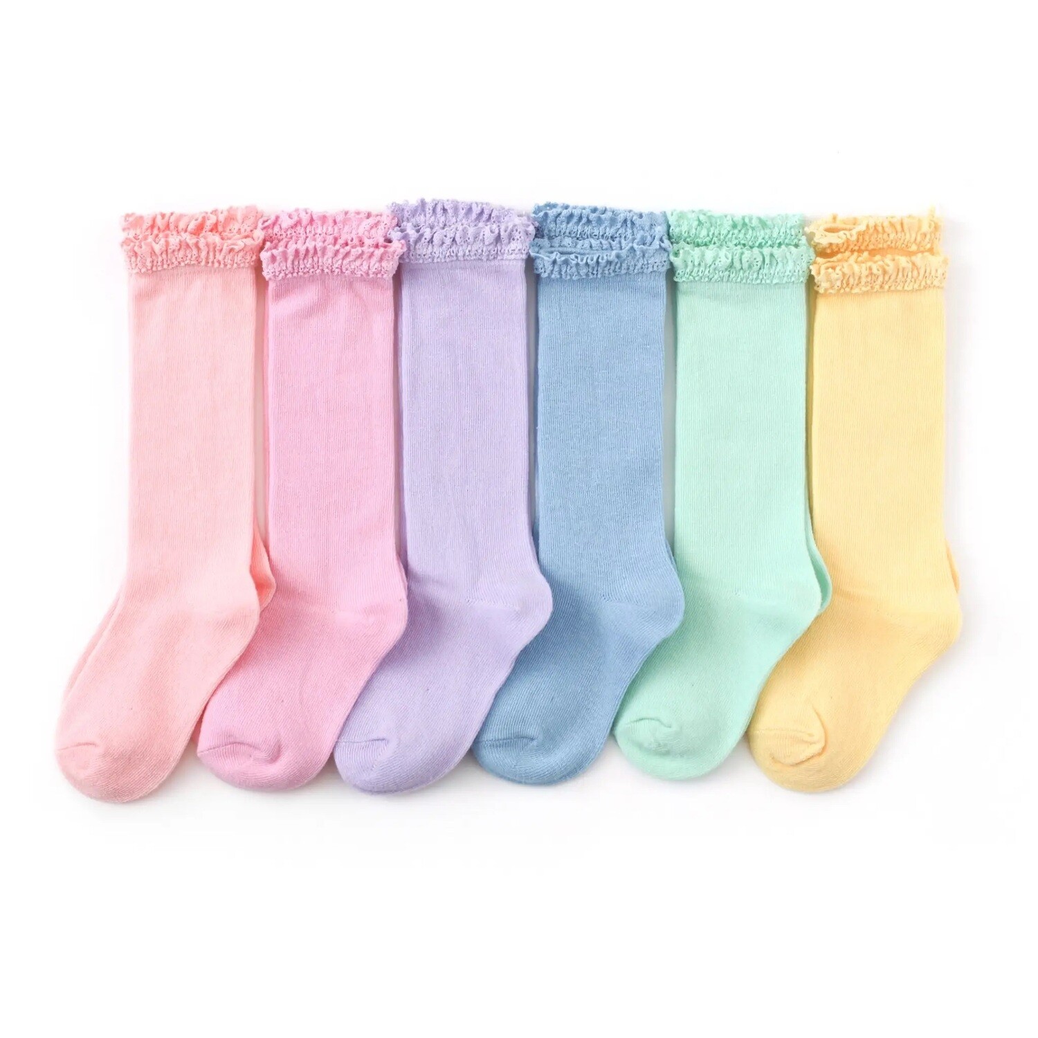 Little Stocking Co. Pastel Lace Top Socks