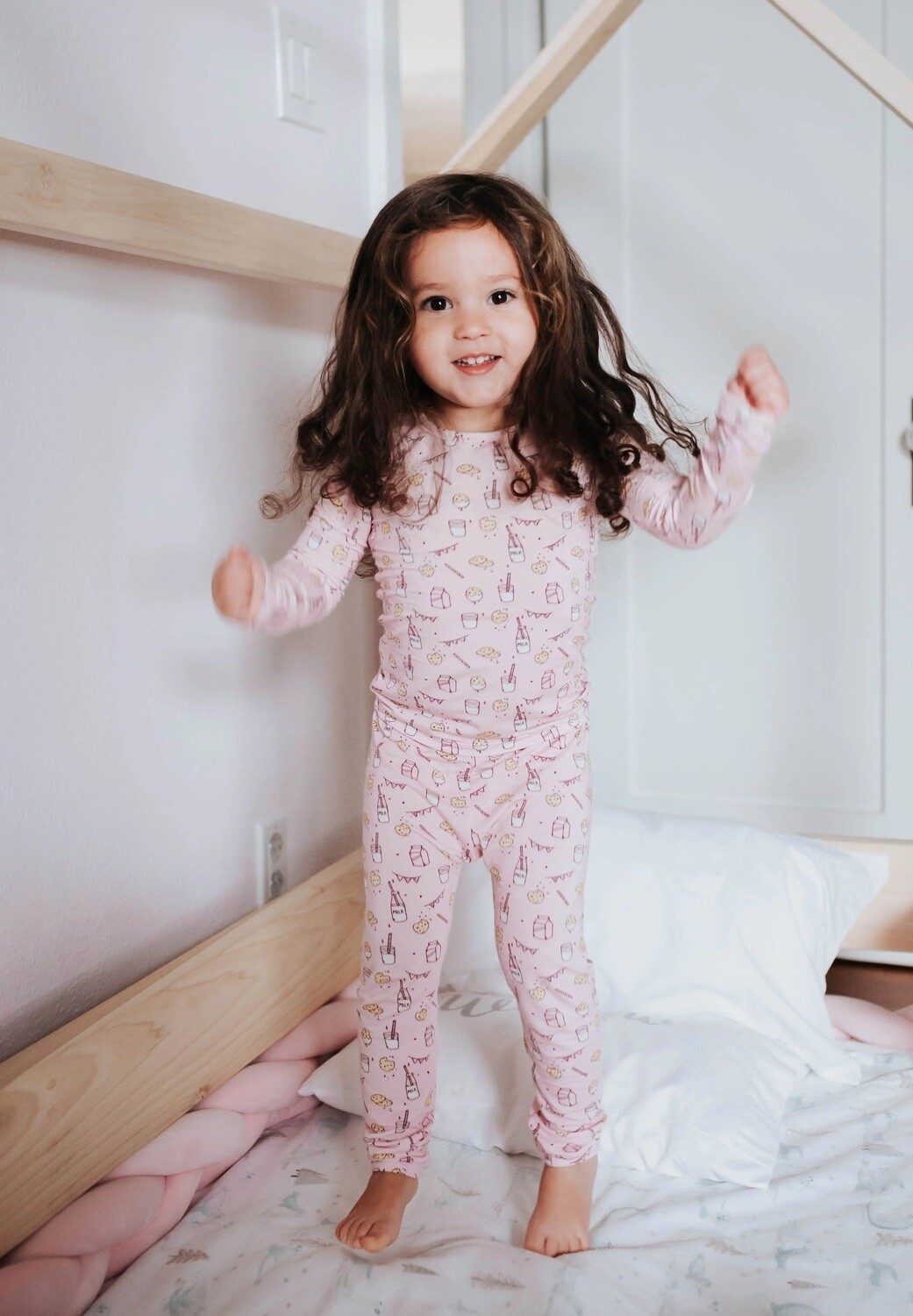 Bellabu Bear Milk &amp; Cookies Pink Pajama