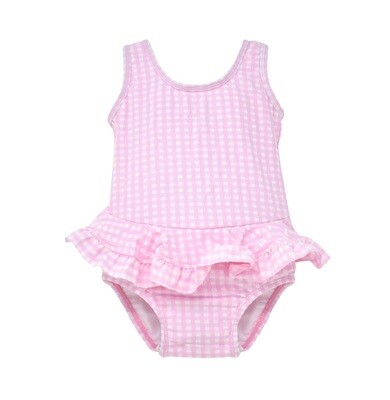 Flap Happy Stella Ruffle Swimsuit Pink Gingham